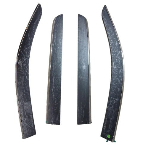 Air Press Simple & Chrome Suzuki Mehran – Injection Type Mugen Style Door Visor Clip Fit (Black, 4 Pcs Set, Box Pack)