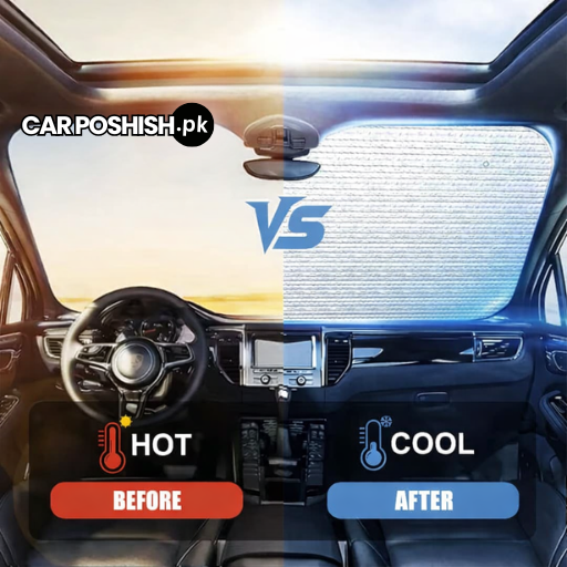 Universal Car Front Windshield Sunshade – 60×130CM UV Protection Sun Shade | Heat & Sunlight Blocker For All Cars