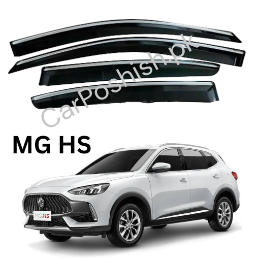 Air Press Simple & Chrome MG HS – Injection Type Mugen Style Door Visor Clip Fit (Black, 4 Pcs Set, Box Pack)