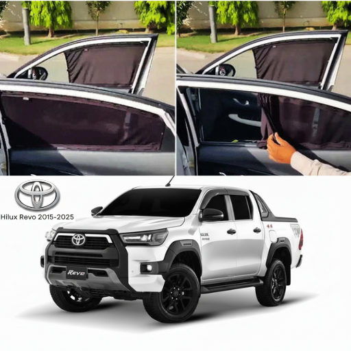Toyota Hilux Revo Dala 2015–2026 Railing Curtains Premium Sunshade Window Curtain Set