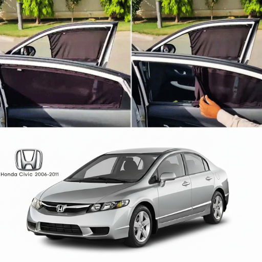 Honda Civic 2006–2015 Railing Curtains Premium Sunshade Window Curtain Set