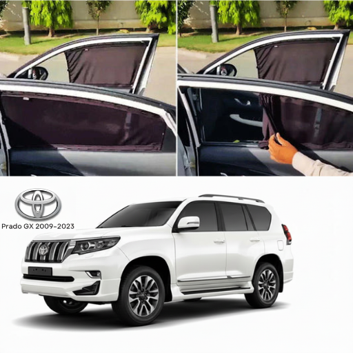 Toyota Land Cruiser Prado 2009–2025 Railing Curtains Premium Sunshade Window Curtain Set