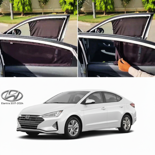 Hyundai Elantra 2014–2024 Railing Curtains Premium Sunshade Window Curtain Set