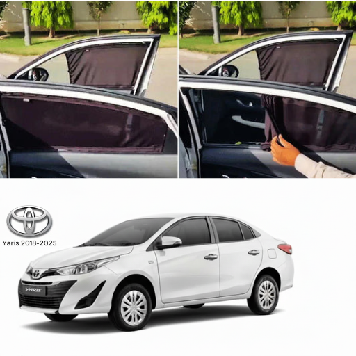 Toyota Yaris 2018–2026 Railing Curtains Premium Sunshade Window Curtain Set