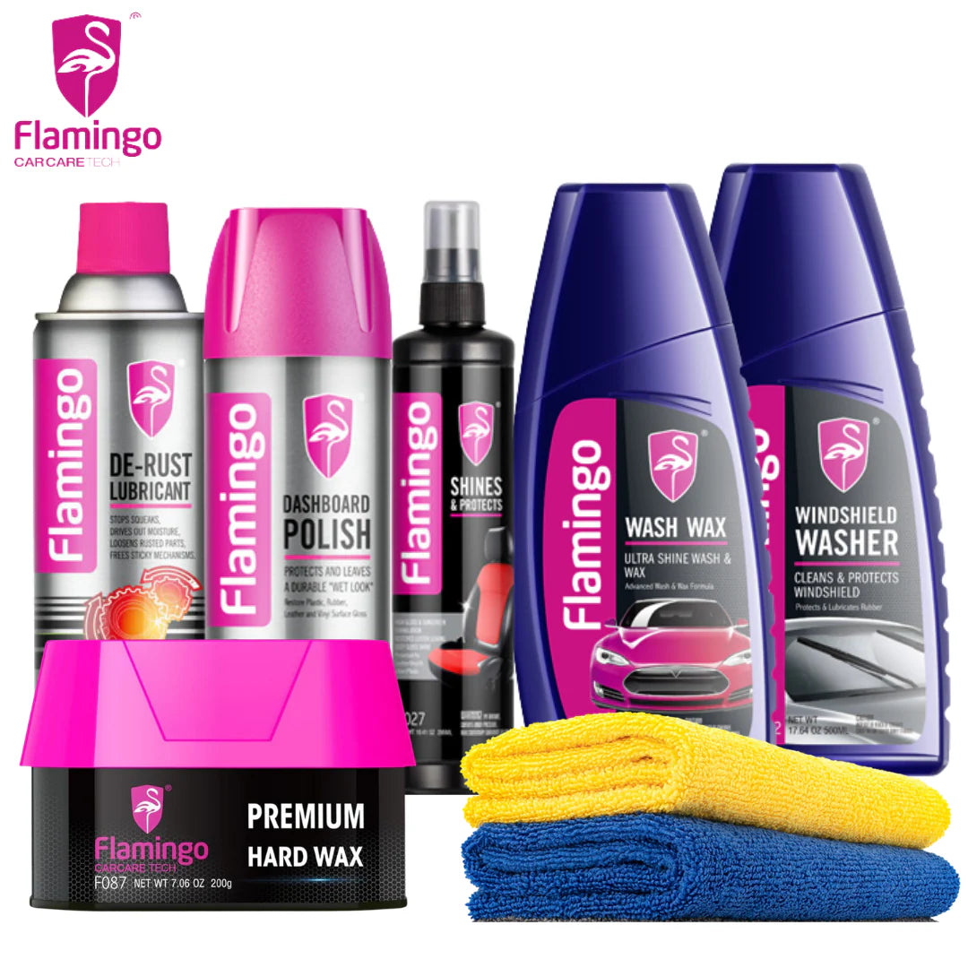 Flamingo Complete Car Care Kit – Wash, Wax & Polish Essentials