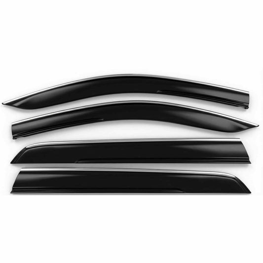 Air Press Simple & Chrome Changan Oshan X7 – Injection Type Mugen Style Door Visor Clip Fit (Black, 4 Pcs Set, Box Pack)